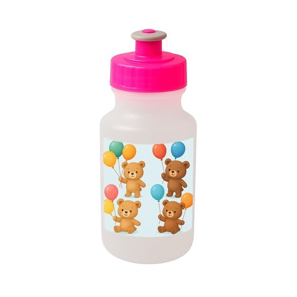 Garrafinha Squeeze Personalizada Ursinhos com Balões