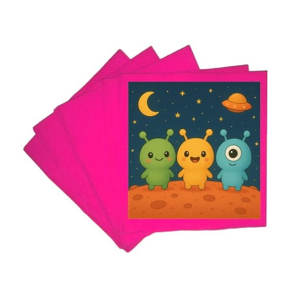 Guardanapo de Papel Personalizado Alienígenas Fofos