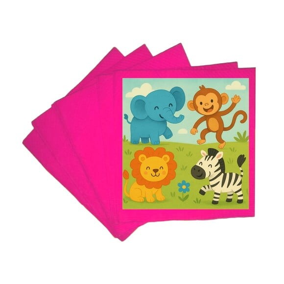 Guardanapo de Papel Personalizado Animais Divertidos