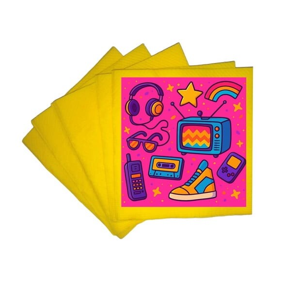 Guardanapo de Papel Personalizado Anos 80