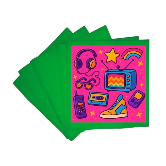 Guardanapo de Papel Personalizado Anos 80