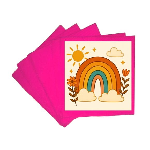 Guardanapo de Papel Personalizado Arco-íris Boho