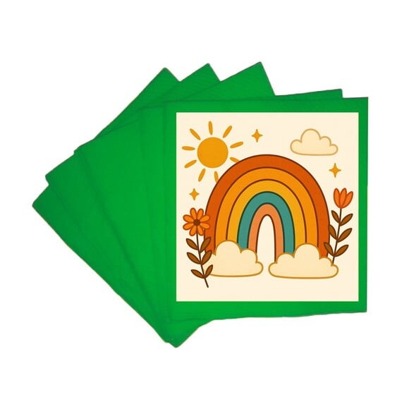 Guardanapo de Papel Personalizado Arco-íris Boho