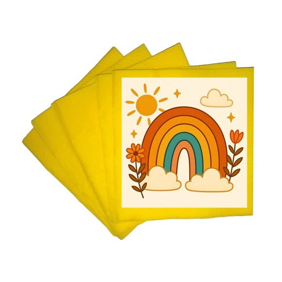 Guardanapo de Papel Personalizado Arco-íris Boho