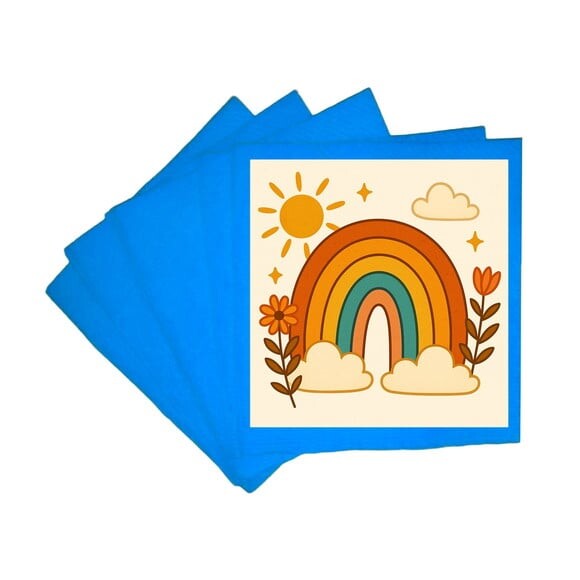 Guardanapo de Papel Personalizado Arco-íris Boho
