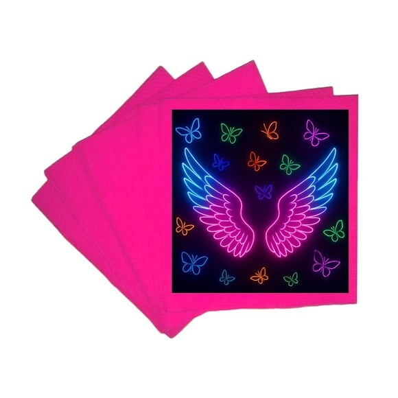 Guardanapo de Papel Personalizado Asas Neon
