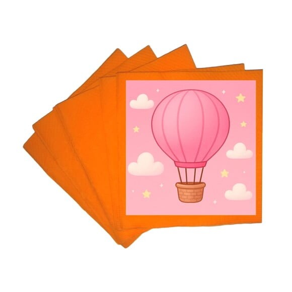 Guardanapo de Papel Personalizado Balão de Ar Rosa