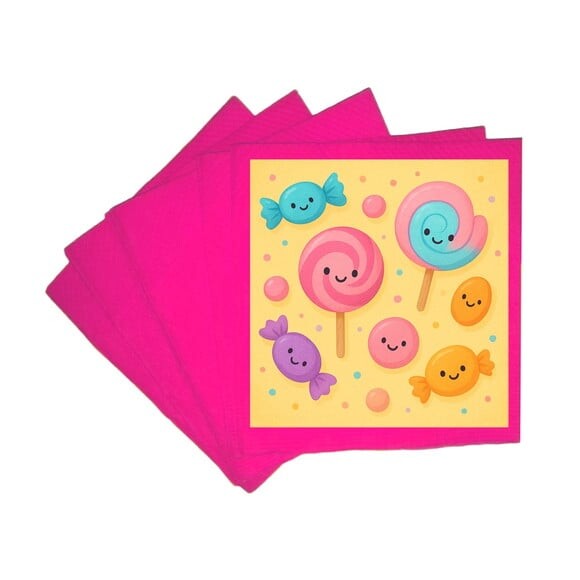 Guardanapo de Papel Personalizado Balas e Pirulitos