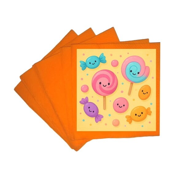 Guardanapo de Papel Personalizado Balas e Pirulitos