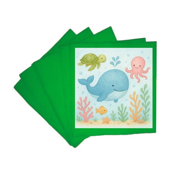 Guardanapo de Papel Personalizado Baleia Aquarela