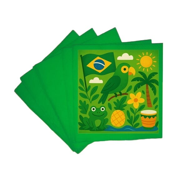 Guardanapo de Papel Personalizado Brasil Verde Amarelo