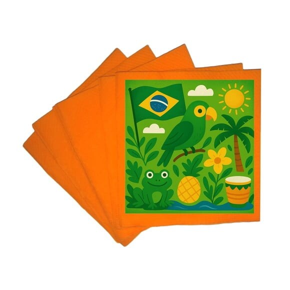 Guardanapo de Papel Personalizado Brasil Verde Amarelo