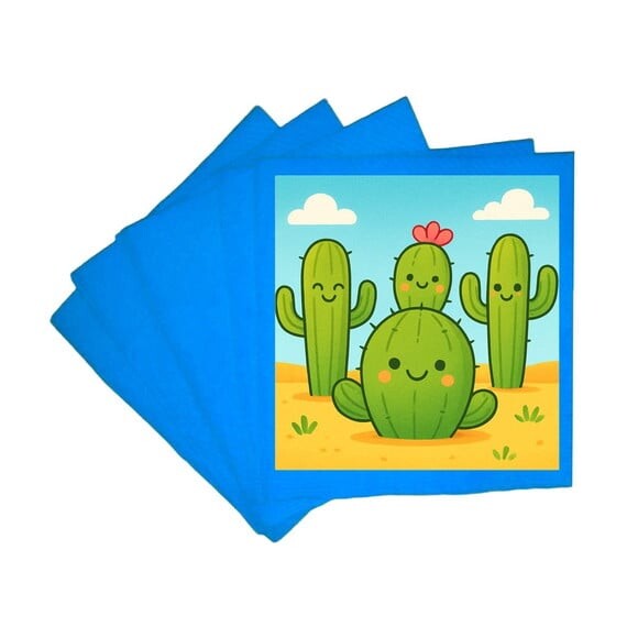 Guardanapo de Papel Personalizado Cactos Fofos