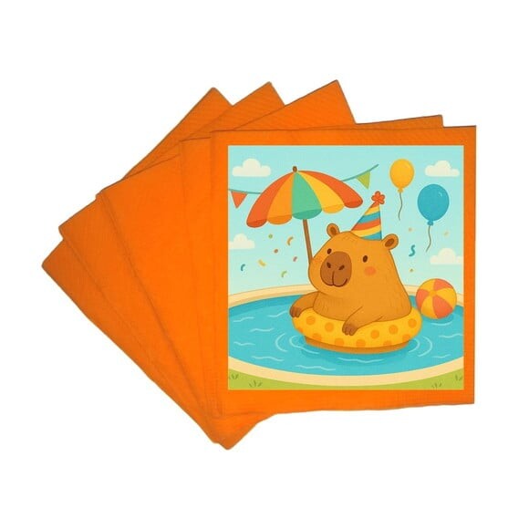 Guardanapo de Papel Personalizado Capivara Pool Party