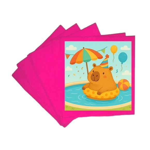 Guardanapo de Papel Personalizado Capivara Pool Party