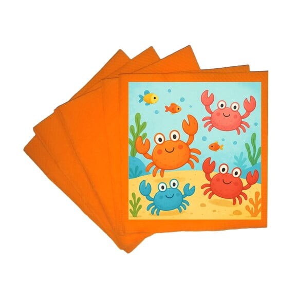 Guardanapo de Papel Personalizado Caranguejinhos
