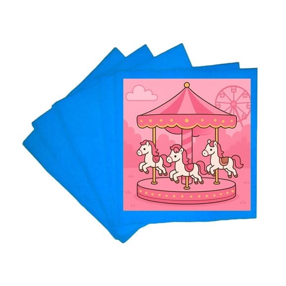 Guardanapo de Papel Personalizado Carrossel Rosa