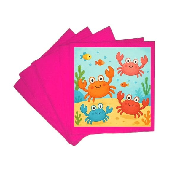 Guardanapo de Papel Personalizado Caranguejinhos