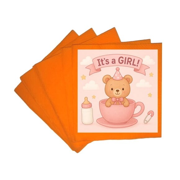 Guardanapo de Papel Personalizado Chá de Bebê Menina