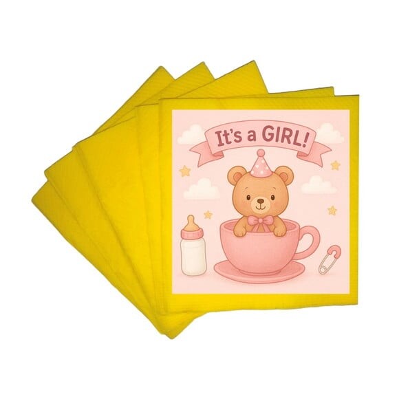 Guardanapo de Papel Personalizado Chá de Bebê Menina