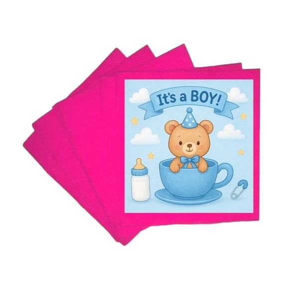 Guardanapo de Papel Personalizado Chá de Bebê Menino