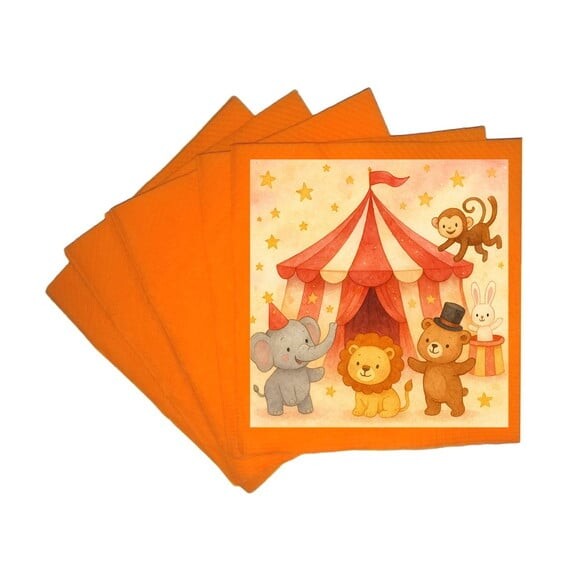 Guardanapo de Papel Personalizado Circo Aquarela