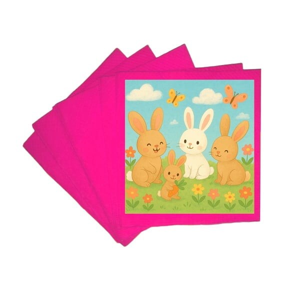 Guardanapo de Papel Personalizado Coelhinhos