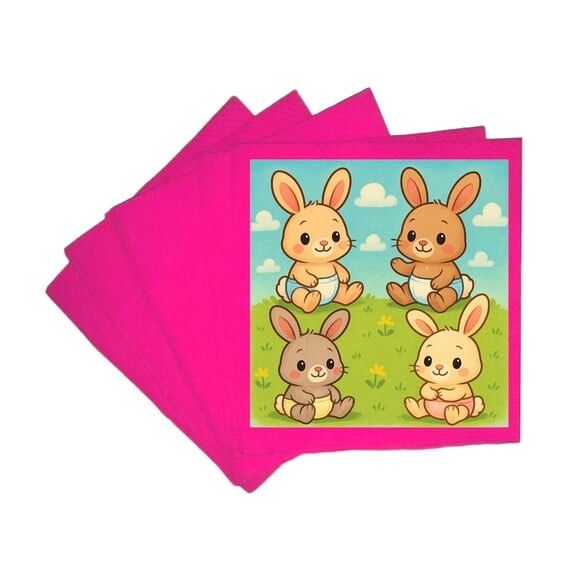 Guardanapo de Papel Personalizado Coelhinhos Baby