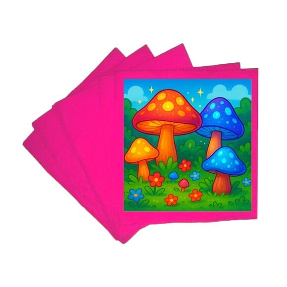 Guardanapo de Papel Personalizado Cogumelos Mágicos