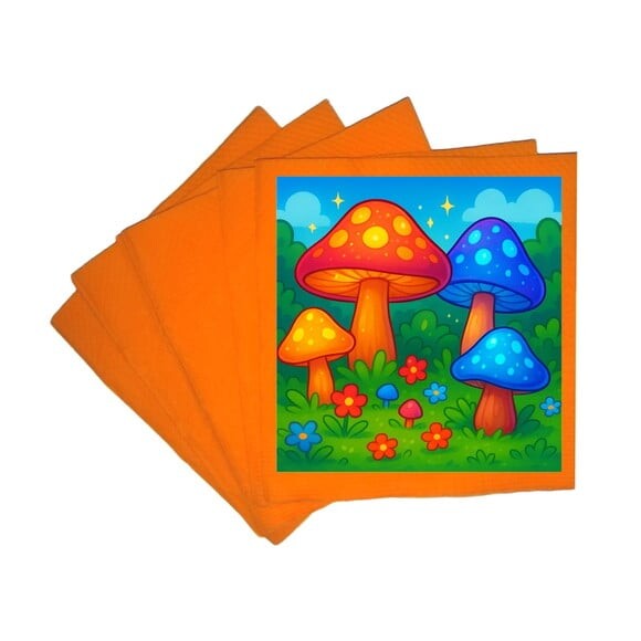 Guardanapo de Papel Personalizado Cogumelos Mágicos