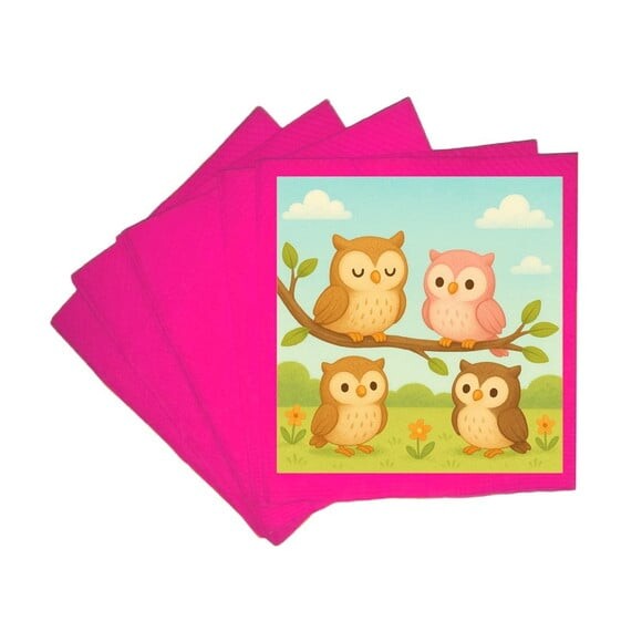 Guardanapo de Papel Personalizado Corujinhas
