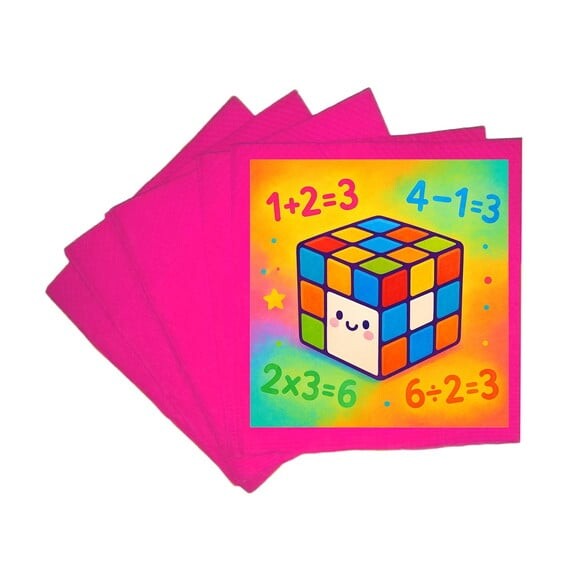 Guardanapo de Papel Personalizado Cubo Mágico