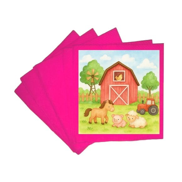 Guardanapo de Papel Personalizado Fazendinha Aquarela
