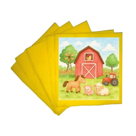 Guardanapo de Papel Personalizado Fazendinha Aquarela