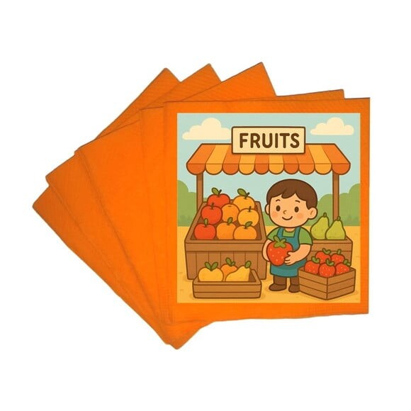 Guardanapo de Papel Personalizado Feira de Frutas