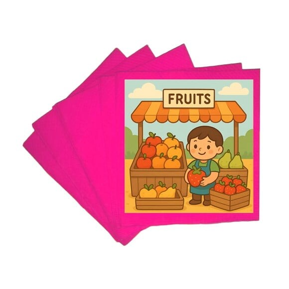 Guardanapo de Papel Personalizado Feira de Frutas