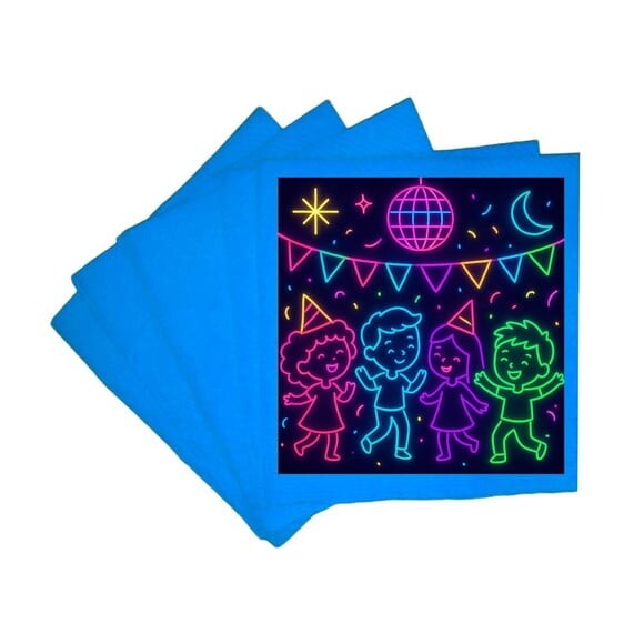 Guardanapo de Papel Personalizado Festa Neon