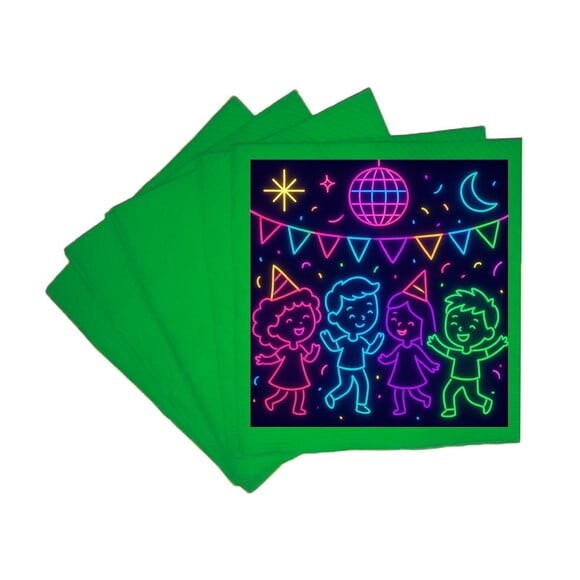 Guardanapo de Papel Personalizado Festa Neon