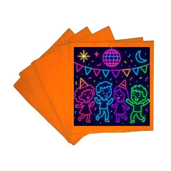 Guardanapo de Papel Personalizado Festa Neon