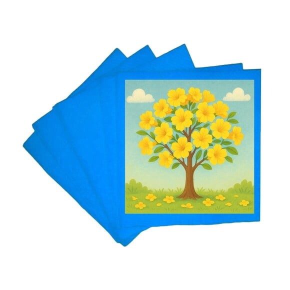 Guardanapo de Papel Personalizado Flor de Ipê Amarela