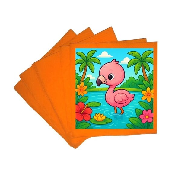 Guardanapo de Papel Personalizado Flamingo Baby