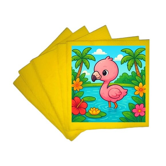 Guardanapo de Papel Personalizado Flamingo Baby