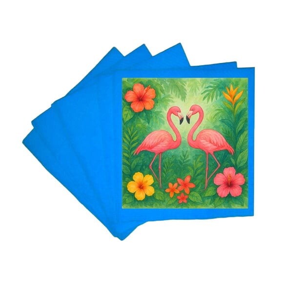 Guardanapo de Papel Personalizado Flamingo Aquarela