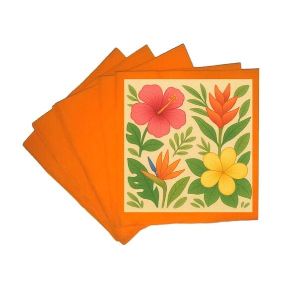 Guardanapo de Papel Personalizado Flores Tropicais
