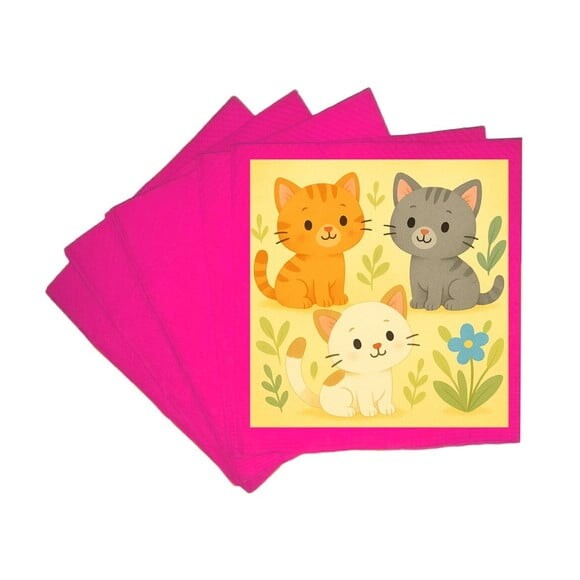 Guardanapo de Papel Personalizado Gatinhos