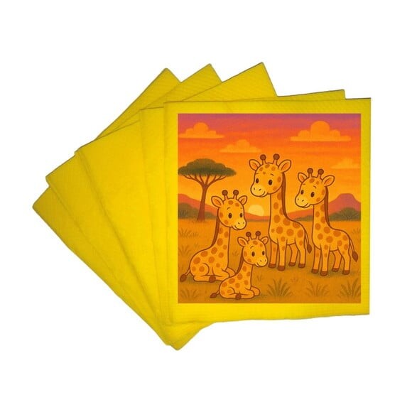 Guardanapo de Papel Personalizado Girafinhas
