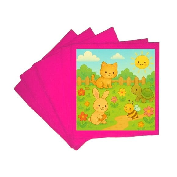 Guardanapo de Papel Personalizado Jardim dos Bichinhos