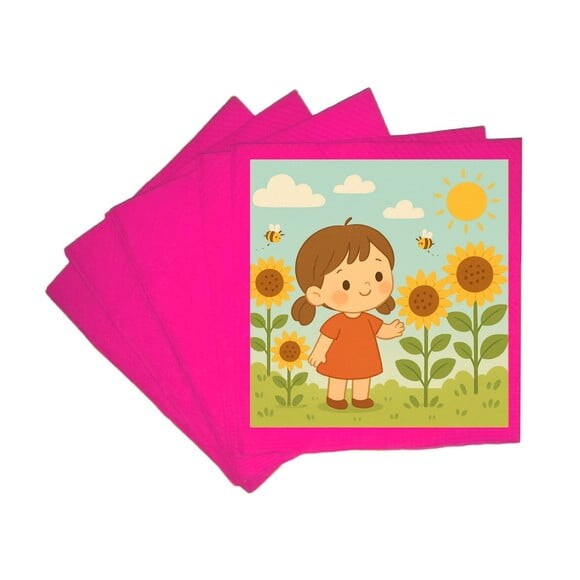 Guardanapo de Papel Personalizado Jardim dos Girassóis
