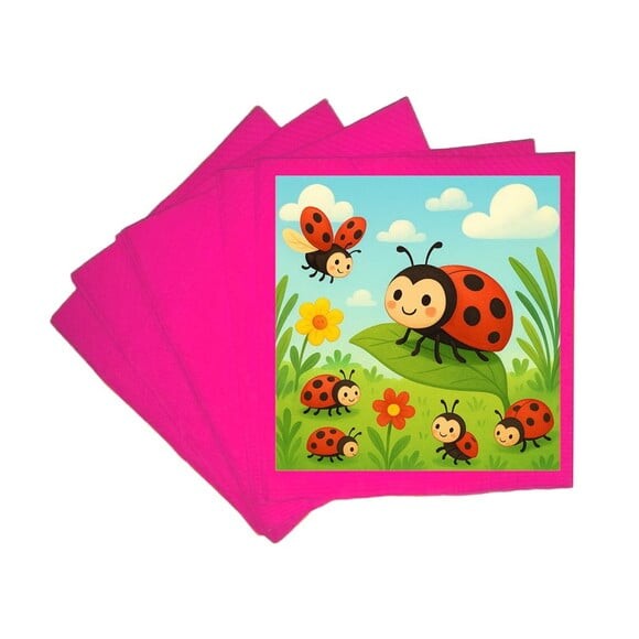 Guardanapo de Papel Personalizado Joaninhas