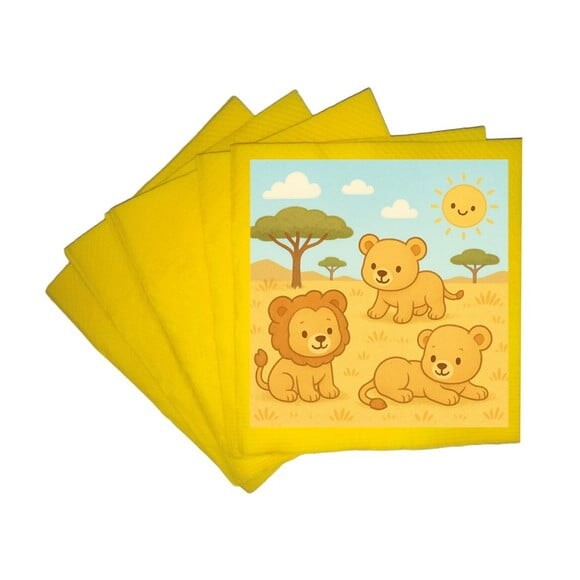 Guardanapo de Papel Personalizado Leãozinhos